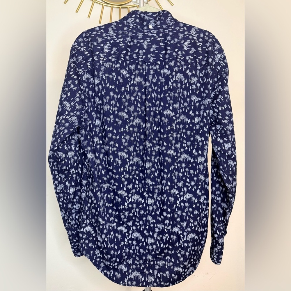 Gap preppy Navy Winter Ski all over print button front 100% Cotton shirt Large - Picture 7 of 9